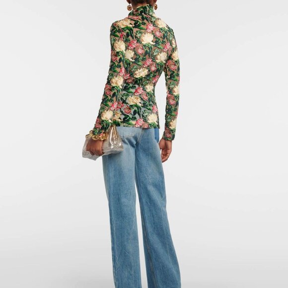 Rabanne Floral Crepe Top - Picture 5 of 6
